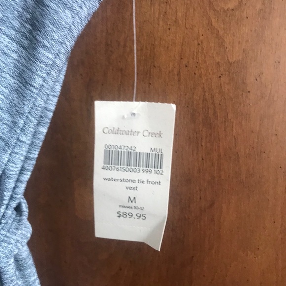 NWT Coldwater creek tie front vest size medium - Picture 4 of 5